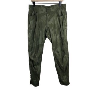 Prana Halle II Green Sage Camo Jogger Pants Outdoors Hiking Size 10 1971051